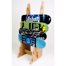 Sportartikel Einzelhandelsgeschäfte Freistehende acht vertikale Schlitze Holz Deck Skateboard Display Stand